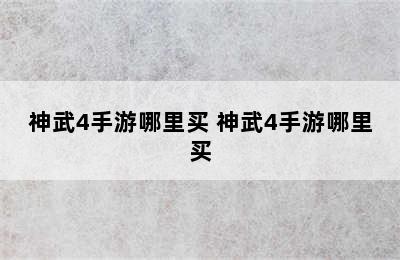 神武4手游哪里买 神武4手游哪里买